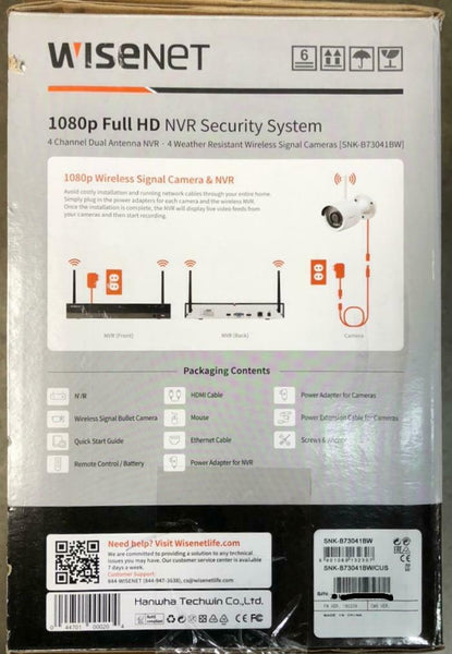 Wisenet SNK-B73041BW 1080p Full HD NVR Security System
