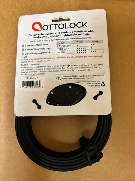 OTTOLOCK Cinch Lock: 60" Stealth Black NEW