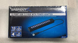 Sabrent 13 Port High Speed USB 2.0 Hub with Power Adapter and 2 Switches HB-U14P