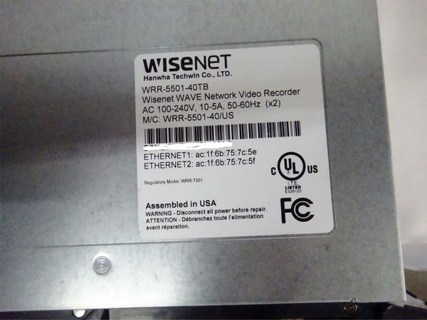 Wisenet WRR-5501-40TB Network Video Recorder