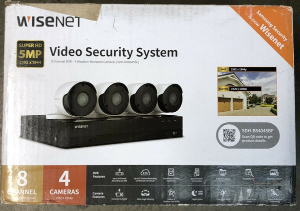 Wisenet SDH-B84045BF 5 Megapixel Super HD Video Security System