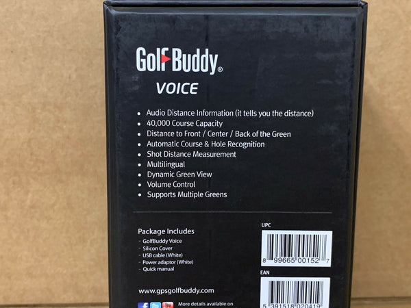 Golf Buddy Voice GPS Golf Range Finder - 40k Auto Course & Hole - No Annual Fees