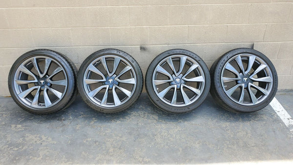Tesla Model 3 19" Factory OEM Sport Wheels and Tires Set of 4 Satin Black