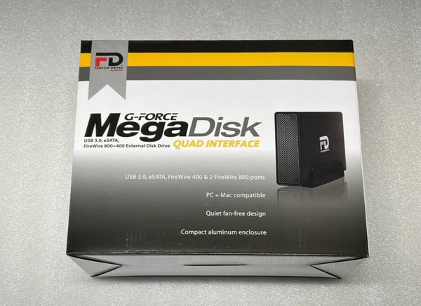Fantom Drives G-Force Mega Disk Quad Interface Black USB 3.0 eSATA.