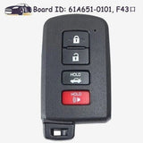 Smart Remote Key Fob 4B BA4EQ F43 61A651-0101 for Toyota Camry Avalon Corolla