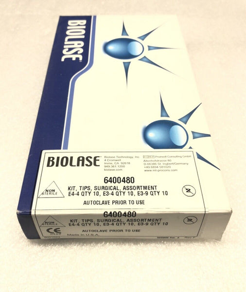 Biolase Surgical Assortment Tips Kit 30 PACK of E4-4, E3-4, and E3-9 6400480